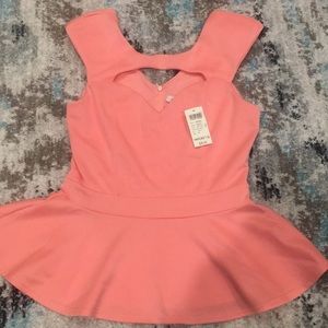 Arden B. Peach Peplum top NWT